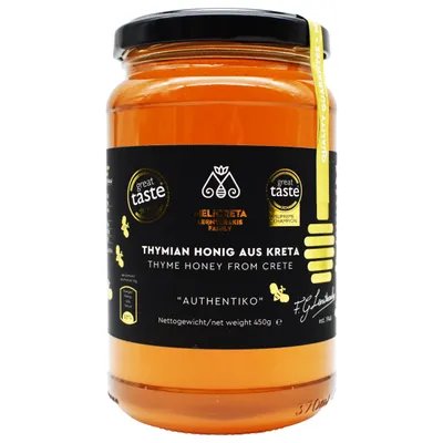 Produktbild von Griechischer Thymian Honig aus Kreta – Naturrein & unverfälscht – Tradition seit 1948 (450 g)