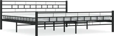 Image de vidaXL Cadre de lit noir acier 200x200 cm