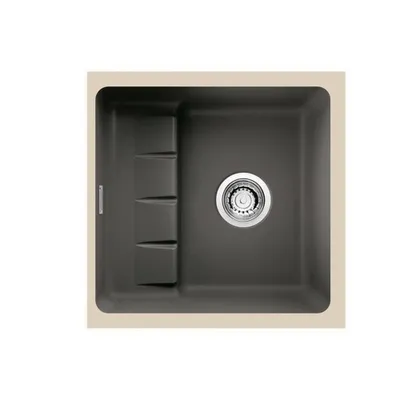 Immagine prodotto di NABER 1091022 Lavello da incasso PickUP U con miscelatore Premium, larghezza mobile a partire da 600 mm, ceramica, ardesia