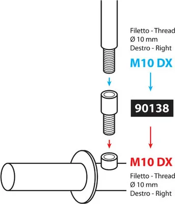 Immagine prodotto di Adattatore per specchietto retrovisore M10 DX e M10 DX