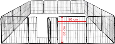 Produktbild von Petigi Welpenauslauf, Freilaufgehege aus pulverbeschichtetem Stahl, zusammenklappbar, Maschenweite 47 mm, inklusive Befestigung zur Verwendung im Garten, , Größe (B x H):80 x 60 cm (16x)