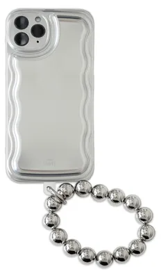 Produktbild von Wavy Hülle Silver met Silvery beads (easy cord)  - Kompatibel mit iPhone 11 Pro Max