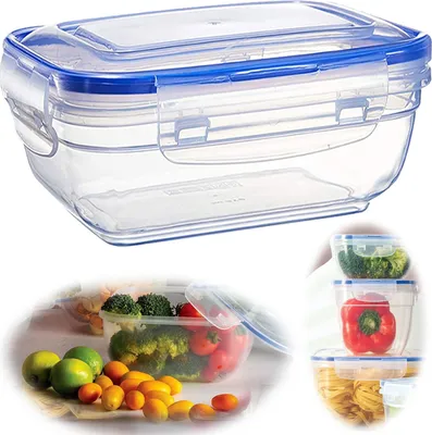 Produktbild von LS-LebenStil Frischhaltedose Clip & Lock 1400ml Rechteckig mit Deckel Kunststoff auslaufsicher Vorratsdose Lunchbox Mikrowelle Gefrierbox stapelbar