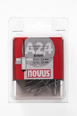 Produktbild von 30 Novus Aluminium Blindnieten Ø2,4 mm, 6 mm,Typ A2,4/6mm Nr.: 045-0019