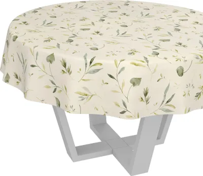 Produktbild von Tischdecke Relax Canada Creme Rund 100cm Schnittkante Wachstuch abwaschbar