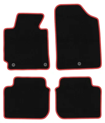 Obrázek produktu pro Velurové autokoberce pro: Hyundai Elantra V 2010-2016 (kupé/sedan) – sada 4 ks, černo-červené, na míru – Wielganizator CARLUX