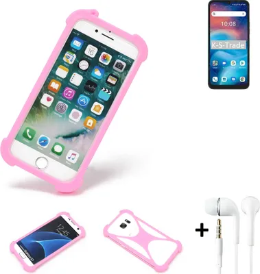 Produktbild von K-S-Trade Bumper + Kopfhörer kompatibel mit UMIDIGI G1 Handy Hülle Schutzhülle Silikon Schutz Hülle Cover Case Silikoncase Silikonbumper TPU