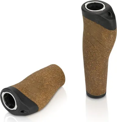 Produktbild von XLC GR-S32 Griffe 'Kork Compound', 1x Klemmung, 135/92 mm, Ø 22 mm, braun/schwarz (1 Paar)
