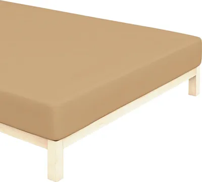 Produktbild von Jersey Bettlaken Hellbraun Größe: 120x200 cm