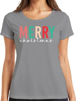 Produktbild von Merry Christmas Spruch - Weihnachten Weihnachtsgeschenk Christmas Damen T-Shirt, Grau, M