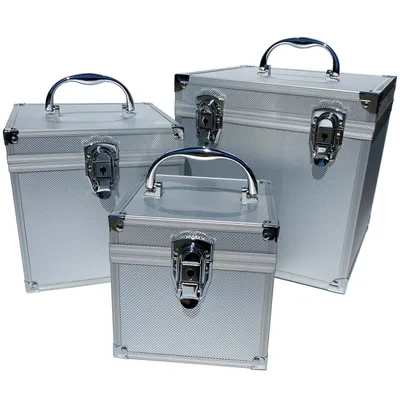 Produktbild von ECI Aluminium Koffer Silber Würfelform 15 x 15 x 15 cm mit Rasterschaum