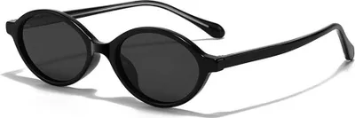 Immagine prodotto di INF Occhiali da sole ovali piccoli in TR90 con lenti polarizzate per uomo e donna 7 colori Nero