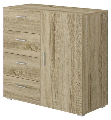 Immagine prodotto di Cassettiera 4 Cassetti con Anta 90x41x87 cm in MDF Rovere