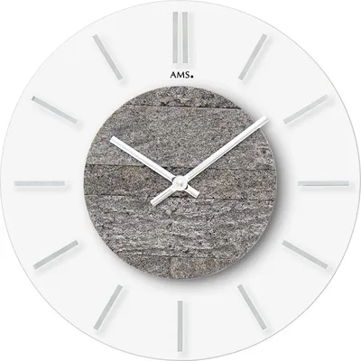Produktbild von AMS W9662 Wanduhr mit Mineralglas und Steinapplikation