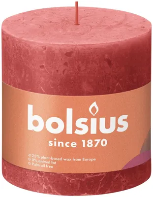 Produktbild von Bolsius Rustik Stumpenkerze Rosa Blüte 100/100mm