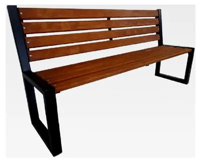 Produktbild von Gartenbank 3-Sitzer für Garten und Terrasse aus wetterfestem Metall und Holz