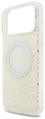 Produktbild von Guess Iml Flowers Electro Pearl Strap Magsafe Iphone 17 Pro Max Handyhülle Weiß Weiß One Size