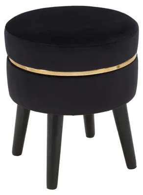 Produktbild von Famamiri - Hocker, 35x35x41h cm Schwarz, Samtbezug