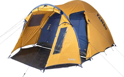 Produktbild von TAMBU Outdoor Camping Zelt für 3-4 Personen nachhaltiges Kuppelzelt wasserdicht aus recyceltem Material mit großem Vorraum