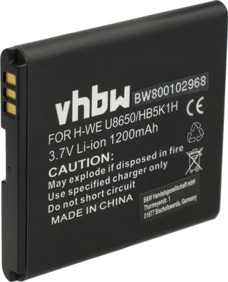 Produktbild von vhbw Akku Ersatz für Huawei HB5K1H für Handy Smartphone Telefon (1200 mAh, 3,7 V, Li-Ion)