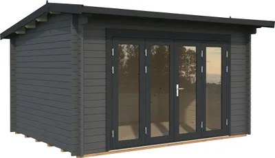 Produktbild von Gartenhaus Palmako Ines 11,1 m² Bifold inkl. Fußboden 434 x 379 cm dunkelgrau-anthrazit