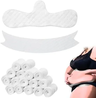 Produktbild von 16 Stück Anti schweiß Pads Satz, 10 Stück BH Einlagen Schwitzen Und 6 Stück Bauchschweißbad, Wiederverwendbare Still BH Baumwolle, Zum Schwitzen Unter Der Brust, Geeignet Für Damensport Im Sommer