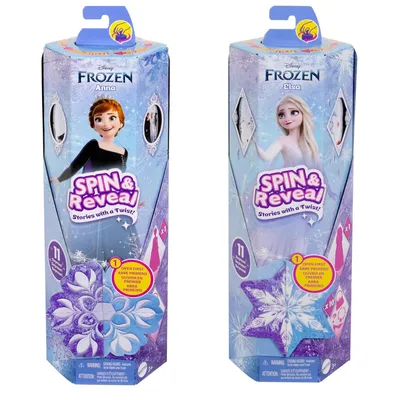 Produktbild von Mattel - Disney Frozen - Spin & Reveal - 2er-Puppenset Die Eiskönigin, Anna & Elsa