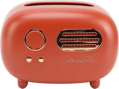 Obrázek produktu pro Retro papírová krabička na rádio, vintage látková krabička