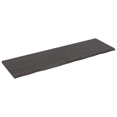 Produktbild von Wandregal Dunkelbraun 200x60x(2-4)cm Massivholz Eiche Behandelt