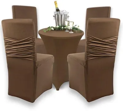 Productafbeelding van Ibenzoa® Elastische Stoelhoesjes, set van 4 – Bi-elastische stretchstof (90% polyester/10% elastaan), geschikt voor een zitbreedte van 30–55 cm, een rugleuninghoogte van 70–110 cm en een armleuningbreedte van 30–55 cm