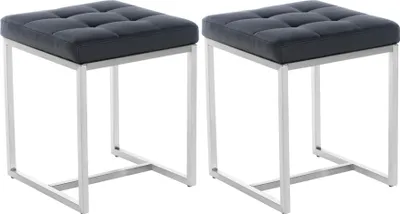 Produktbild von 2er Set Edelstahl Sitzhocker Barci, Farbe:weiss