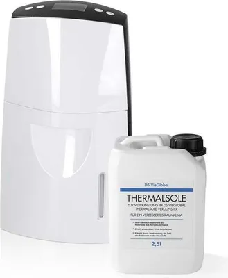 Produktbild von DS VieGlobal Thermalsole-Set - Verdunster & Thermalsole 2,5 l - weiß/grau