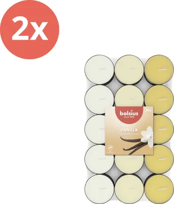 Immagine prodotto di Bolsius - Candele profumate - 30 pezzi per confezione - Vaniglia - Confezione  - 60 pezzi - 2 confezioni