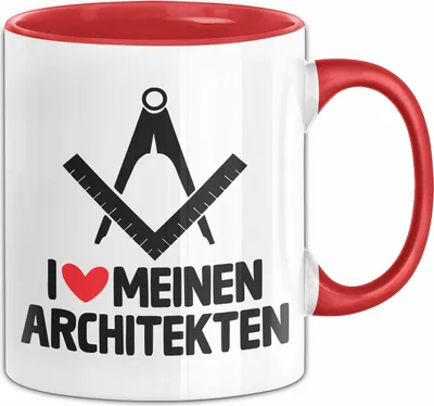 Produktbild von Architket Tasse Geschenk Ich Liebe Meinen Architekten Geschenkidee Valentinstag Geburtstag Weihnachten Kaffee-Becher (Rot)