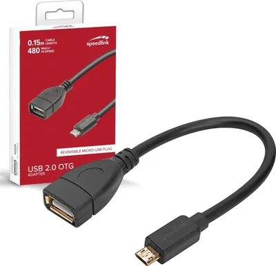 Obrázek produktu pro SPEEDLINK SL-170206-BK, 0,15 m, USB A, Micro-USB B, USB 2.0, 0,48 Gbit/s, Černá