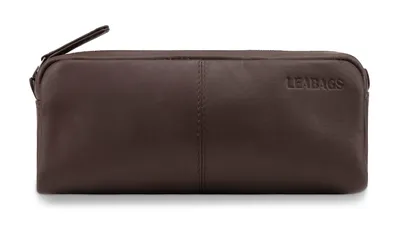 Produktbild von LEABAGS Leder Federmäppchen I Große Echtleder Federmappe I Federtasche für Beruf Uni Schule I - Gut