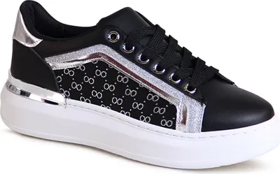 Produktbild von topschuhe24 2362 Damen Print Sneaker Plateau Glitzer Turnschuhe , Farbe:Schwarz, Größe:38 EU