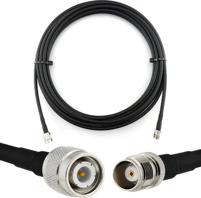 Produktbild von 12m TNC Stecker auf TNC Buchse Koaxialkabel — TNC Verlängerungskabel HF-240 (LMR 240 Äquivalent) 12 Meter Jumper Kabel (50 Ohm) — Schwarz Antennenkabel für HAM Radio CB Funk WIFI Antenne