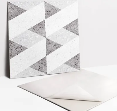 Obrázek produktu pro Sada Nálepek Na Dlaždice Do Koupelny a Kuchyně - 9 Dlaždic z PVC s Vlastnostmi Samolepení 30 x 30 - Geometrické složení