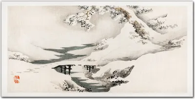 Produktbild von Coloray Bild aus Leinwand 140x70 Leinwand Dekoration - Winter Baum Schnee Fluss