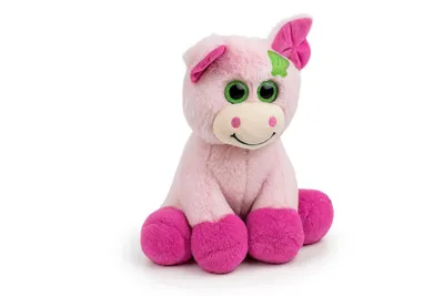 Produktbild von Plüschtier Schwein 30 cm mit Blume – Weiches Kuscheltier, Stofftier
