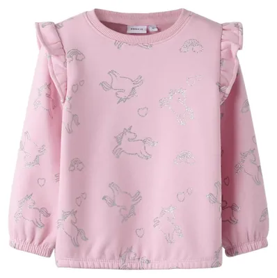 Obrázok produktu pre Názov: IT Mädchen Nmfbirky Ls Nreg SWE Bru, farba: Orchidea (ružová), veľkosť: 110 cm