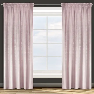 Produktbild von Design91 Vorhang CYPR rosa silber hellgrau 140x270 cm  Kräuselband Tunnelzug Tunneldurchzug