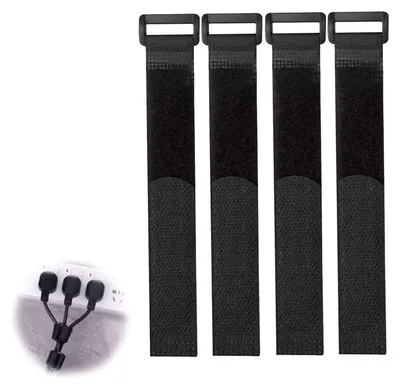 Hosenklemmen Fahrrad 4 Stück Klettverschluss Kabelbinder Schwarz
