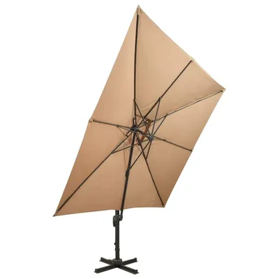 Image de vidaXL Parasol ampli avec aération 300x300 cm Taupe