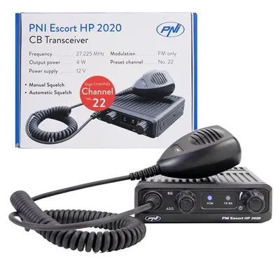 Obrázek produktu pro CB rádio PNI Escort HP 2020 Jednokanálové 22 Frekvence 27,225 MHz, bez šumu, pravděpodobně nejtišší vysílač.