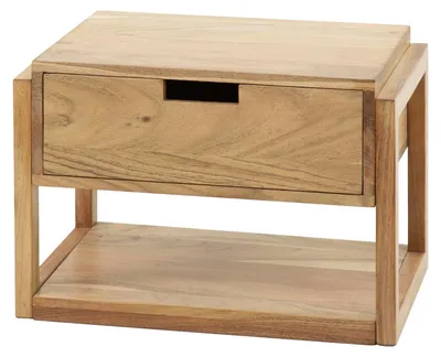Obrázek produktu pro FURNLUX Noční stolek z akáciového dřeva 39 cm / Hlavní barva: hnědá / Rozměry: 39 x 27 x 25 cm