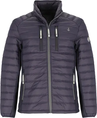Produktbild von Leitfeuer Herren Steppjacke mit Stehkragen - Gesteppte Jacke mit Einsätzen aus Softshell in Anthrazit Größe L