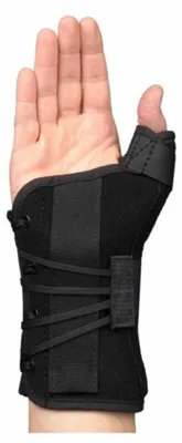 Produktbild von Basko Ryno Lacer Handgelenkbandage mit Daumenstütze - S - Links - Schwarz - Kurz