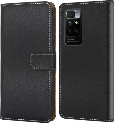 Produktbild von Handy Tasche für Xiaomi Redmi 10 Schutzhülle Bookstyle Etui Klapphülle Wallet Flip Cover Case Schwarz